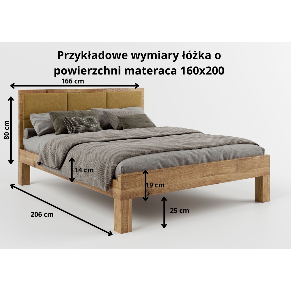 ❗️ Łóżko z litego drewna TEKO - dziki dąb - tapicerowane i piękne❗️