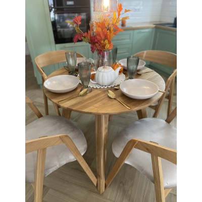 Dębowy okrągły stół w stylu RETRO DZIKI DĄB