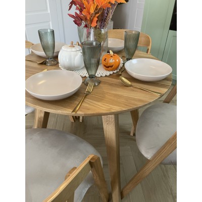 Dębowy okrągły stół w stylu RETRO DZIKI DĄB