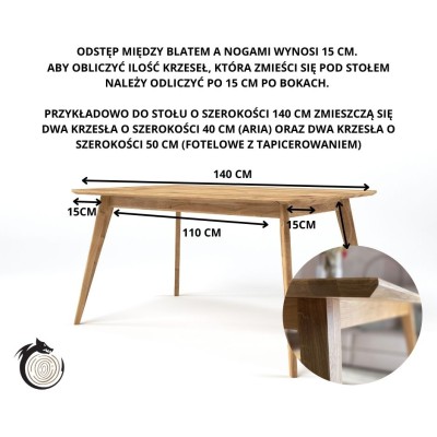Dębowy stół w stylu skandynawskim DZIKI DĄB