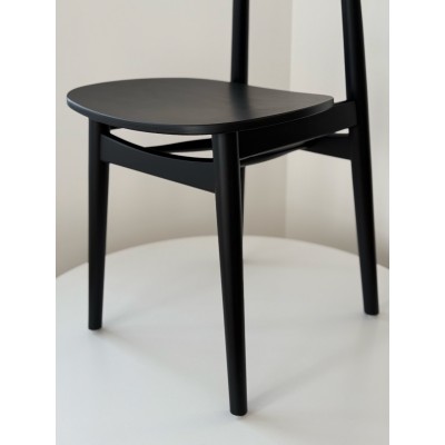 Czarne, drewniane krzesło Piccolo