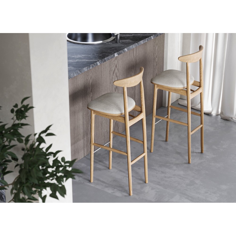 Dębowy hoker drewniany Piccolo tapicerowany II