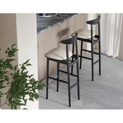 Czarny barowy - hoker - tapicerowany II