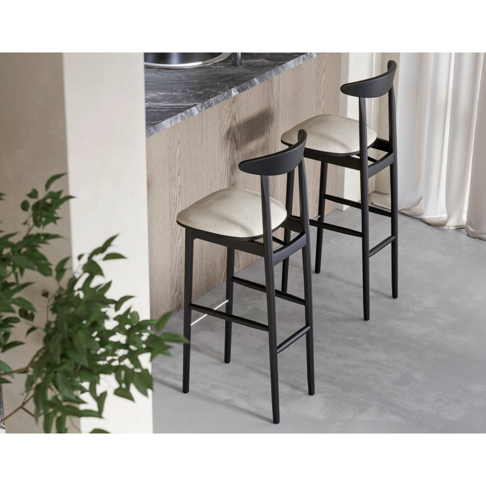 Czarny barowy - hoker - tapicerowany II