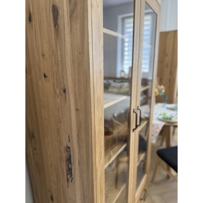 Dębowa witryna dwudrzwiowa TEKO dziki dąb