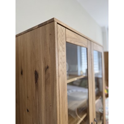 Dębowa witryna dwudrzwiowa TEKO dziki dąb