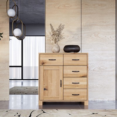 Dębowa komoda TEKO 5s + 1d dziki dąb