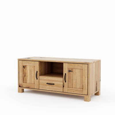 Dębowa komoda RTV TEKO 1s + 2d dziki dąb