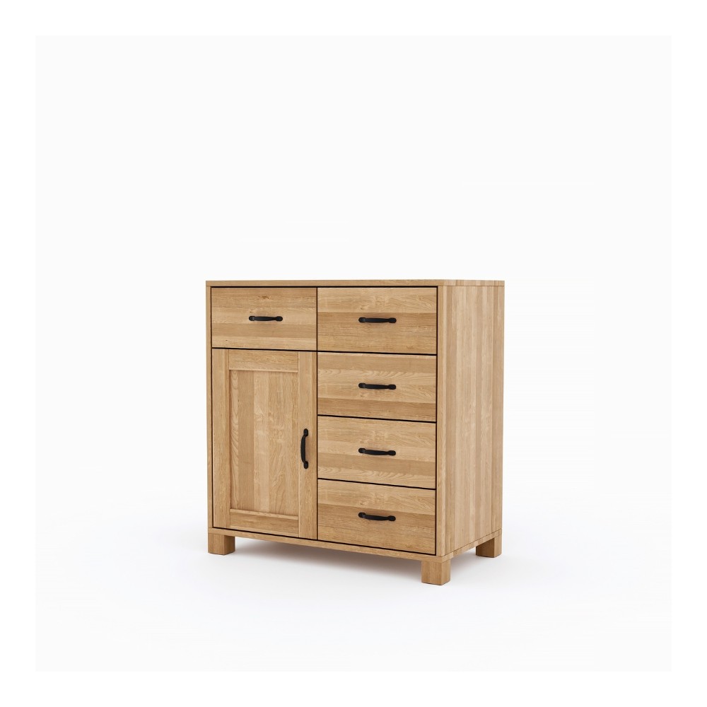 Dębowa komoda TEKO 4s + 1d