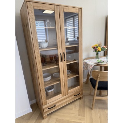 Dębowa witryna dwudrzwiowa TEKO