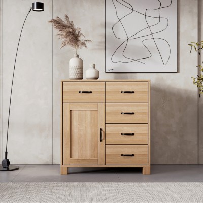 Dębowa komoda TEKO 4s + 1d