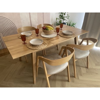 Dębowy, rozkładany stół w stylu skandynawskim DZIKI DĄB Dębowy, rozkładany stół w stylu skandynawskim DZIKI DĄB