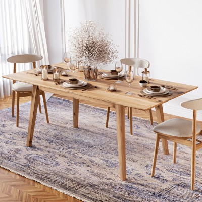 Dębowy, rozkładany stół w stylu skandynawskim DZIKI DĄB Dębowy, rozkładany stół w stylu skandynawskim DZIKI DĄB