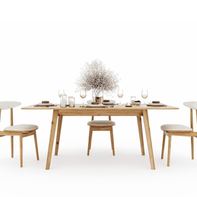 Dębowy, rozkładany stół w stylu skandynawskim DZIKI DĄB Dębowy, rozkładany stół w stylu skandynawskim DZIKI DĄB