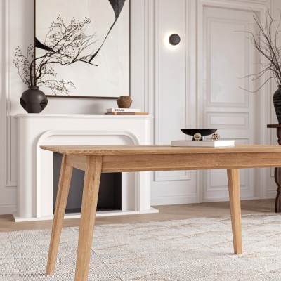 Dębowy, rozkładany stół w stylu skandynawskim Dębowy, rozkładany stół w stylu skandynawskim