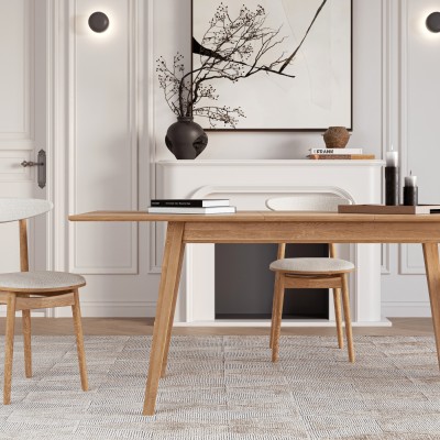 Dębowy, rozkładany stół w stylu skandynawskim Dębowy, rozkładany stół w stylu skandynawskim