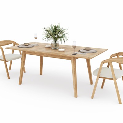 Dębowy, rozkładany stół w stylu skandynawskim Dębowy, rozkładany stół w stylu skandynawskim