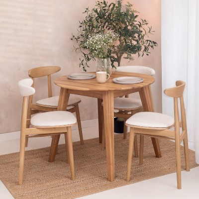 Dębowy, rozkładany okrągły stół w stylu RETRO