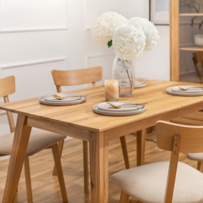 Dębowy, rozkładany stół w stylu skandynawskim Dębowy, rozkładany stół w stylu skandynawskim