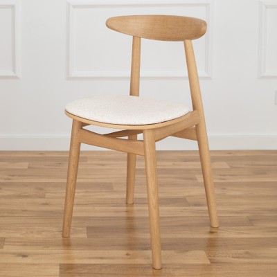 Dębowe krzesło z tapicerowanym siedziskiem Piccolo