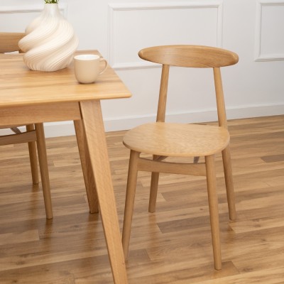 Dębowe krzesło z drewnianym siedziskiem Piccolo