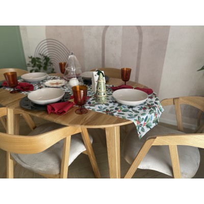 Dębowy, rozkładany okrągły stół w stylu RETRO DZIKI DĄB