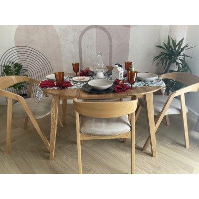 Dębowy, rozkładany okrągły stół w stylu RETRO DZIKI DĄB