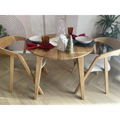 Dębowy, rozkładany okrągły stół w stylu RETRO DZIKI DĄB