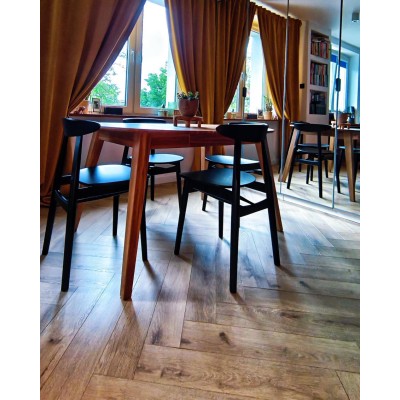 Dębowy, rozkładany okrągły stół w stylu RETRO DZIKI DĄB