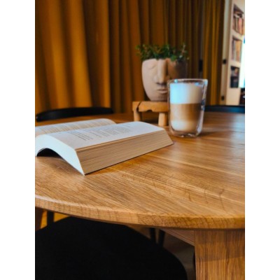 Dębowy, rozkładany okrągły stół w stylu RETRO DZIKI DĄB