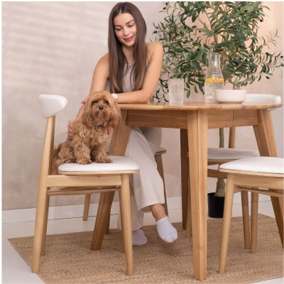 Dębowy, rozkładany okrągły stół w stylu RETRO DZIKI DĄB