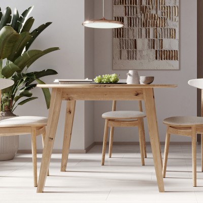 Dębowy, rozkładany okrągły stół w stylu RETRO DZIKI DĄB