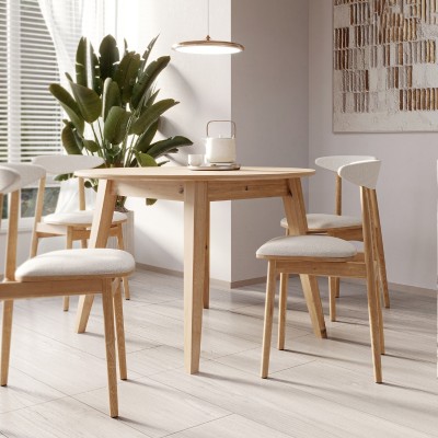 Dębowy, rozkładany okrągły stół w stylu RETRO DZIKI DĄB