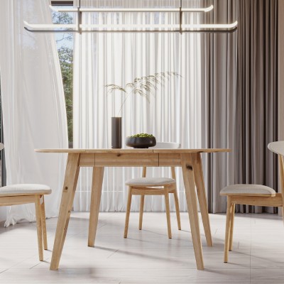 Dębowy, rozkładany okrągły stół w stylu RETRO DZIKI DĄB