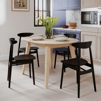 Bukowy okrągły stół w stylu RETRO