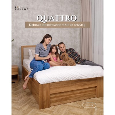 ❗️ Łóżko ze skrzynią QUATTRO - dębowe - piękne i funkcjonalne❗️