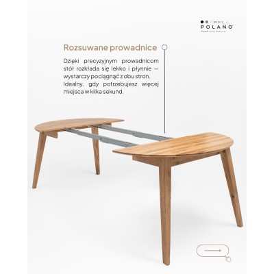 Dębowy, rozkładany okrągły stół w stylu RETRO DZIKI DĄB