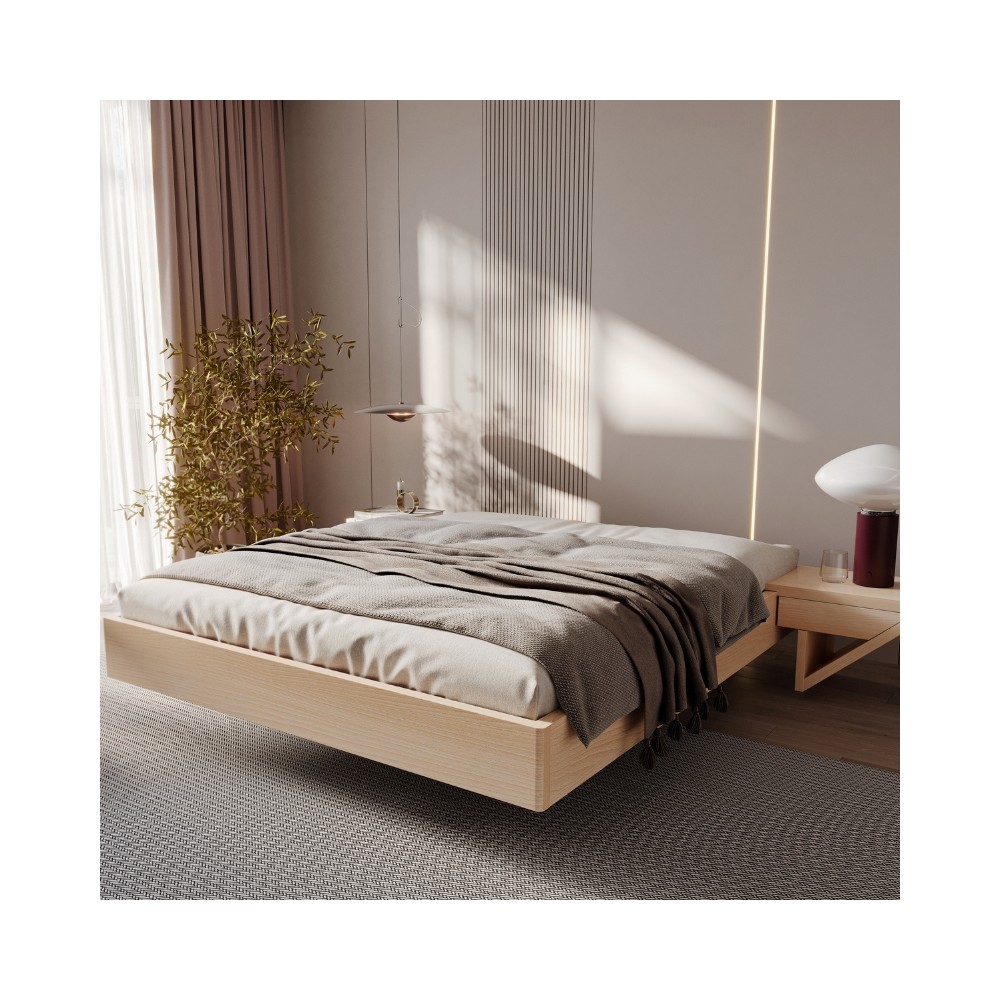 Łóżko Bukowe Lewitujące Zen Lite | Polskie | Drewniane do Sypialni