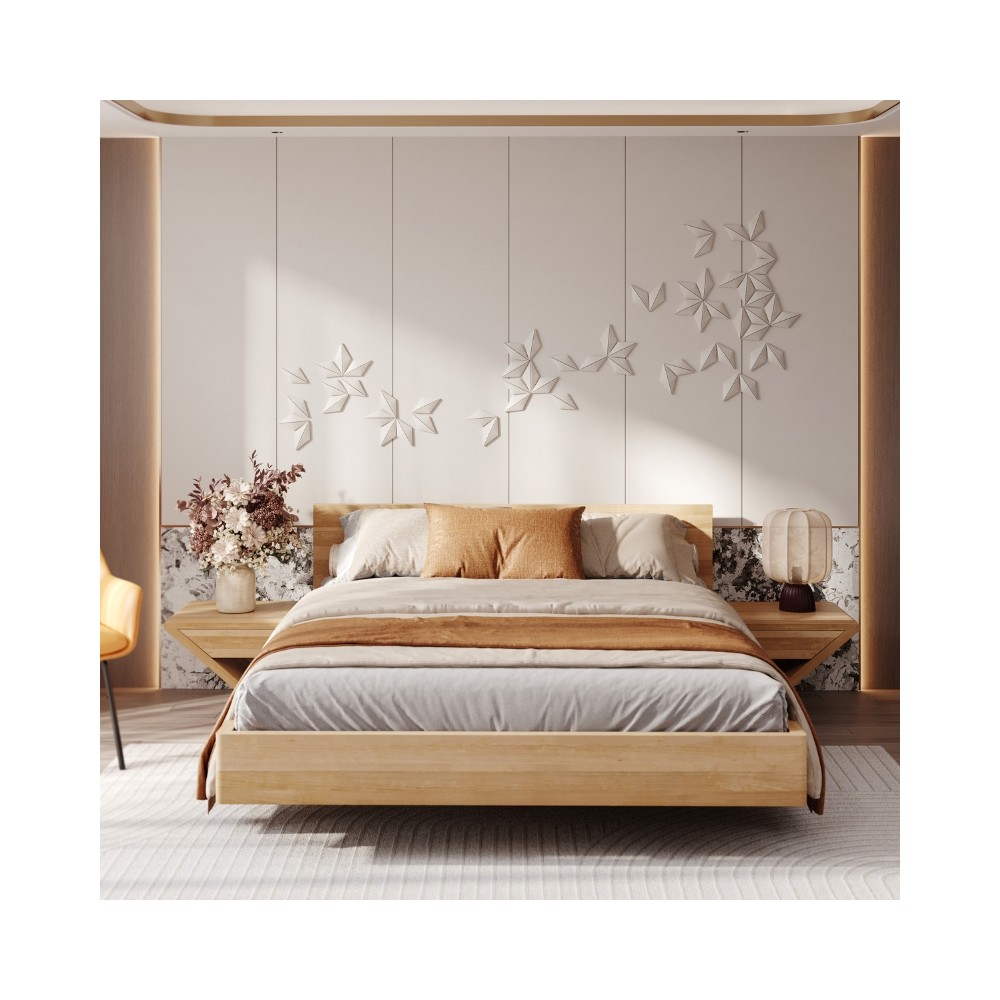 Łóżko Lewitujące Zen, Dębowe | Polskie | Drewniane do Sypialni