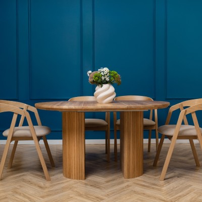 Stół dębowy Japandi rozkładany | Styl Japandi | POLANO_MEBLE