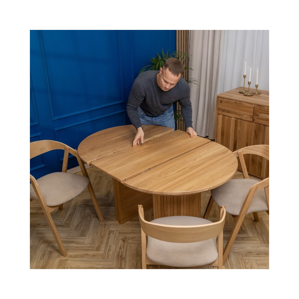 Stół dębowy Japandi rozkładany | Styl Japandi | POLANO_MEBLE Stół dębowy Japandi rozkładany | Styl Japandi | POLANO_MEBLE