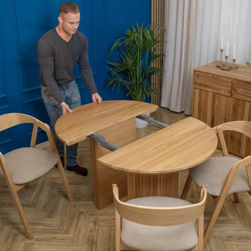 Stół dębowy Japandi rozkładany | Styl Japandi | POLANO_MEBLE Stół dębowy Japandi rozkładany | Styl Japandi | POLANO_MEBLE