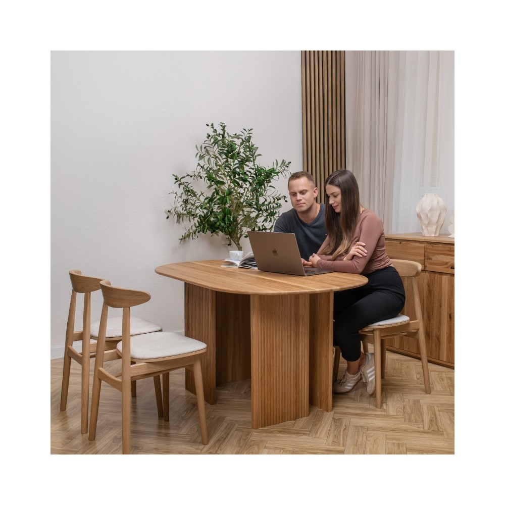 Stół NOA Japandi z litego dębu | Lamelowy stół do jadalni | Stół NOA Japandi z litego dębu | Lamelowy stół do jadalni |