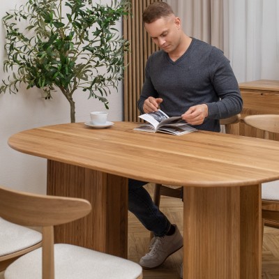 Stół NOA Japandi z litego dębu | Lamelowy stół do jadalni | Stół NOA Japandi z litego dębu | Lamelowy stół do jadalni |