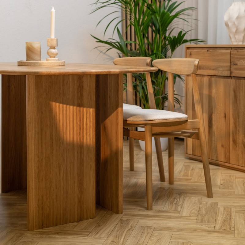 Stół NOA Japandi z litego dębu | Lamelowy stół do jadalni | Stół NOA Japandi z litego dębu | Lamelowy stół do jadalni |