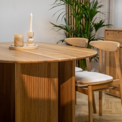 Stół NOA Japandi z litego dębu | Lamelowy stół do jadalni | Stół NOA Japandi z litego dębu | Lamelowy stół do jadalni |