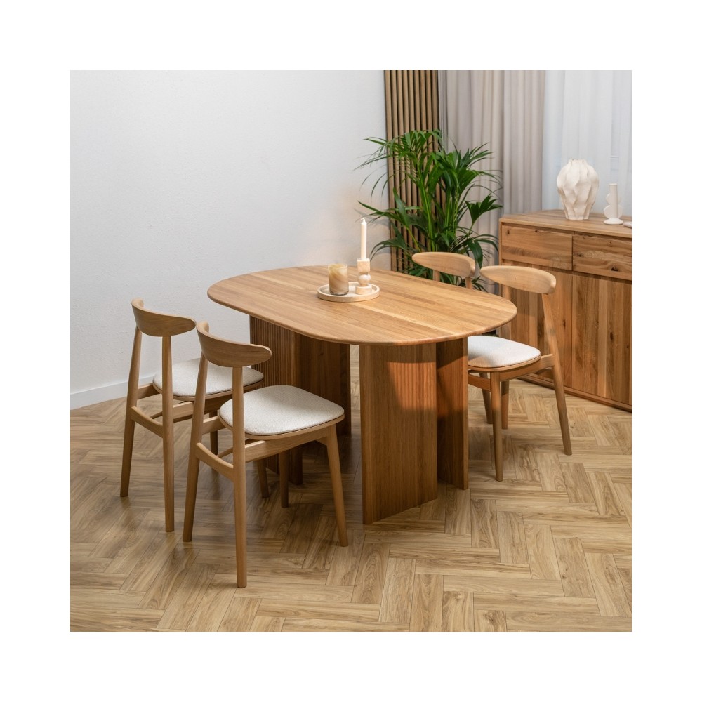 Stół NOA Japandi z litego dębu | Lamelowy stół do jadalni | Stół NOA Japandi z litego dębu | Lamelowy stół do jadalni |