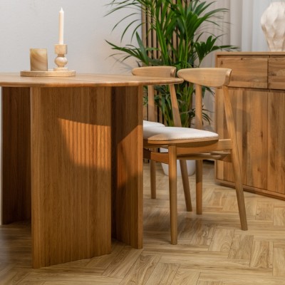 Dębowe krzesło z tapicerowanym siedziskiem Piccolo