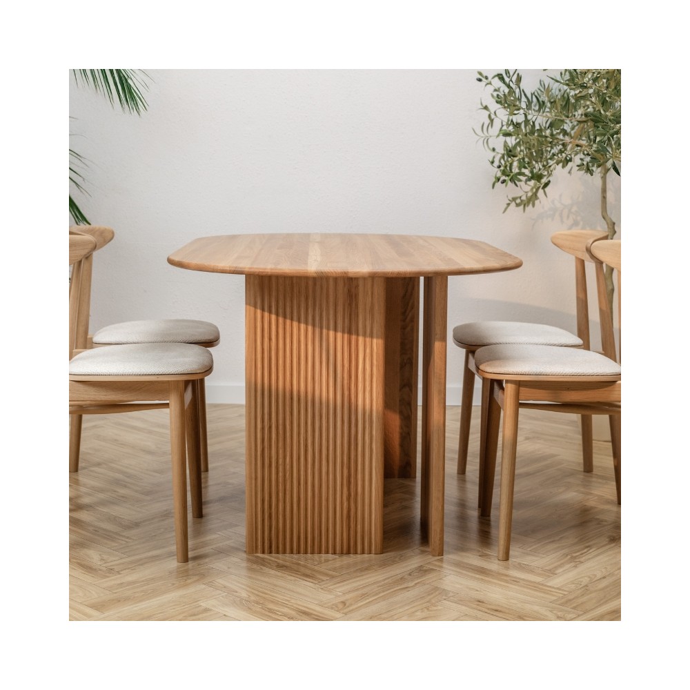 Dębowe krzesło z tapicerowanym siedziskiem Piccolo