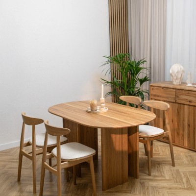 Dębowe krzesło z tapicerowanym siedziskiem Piccolo